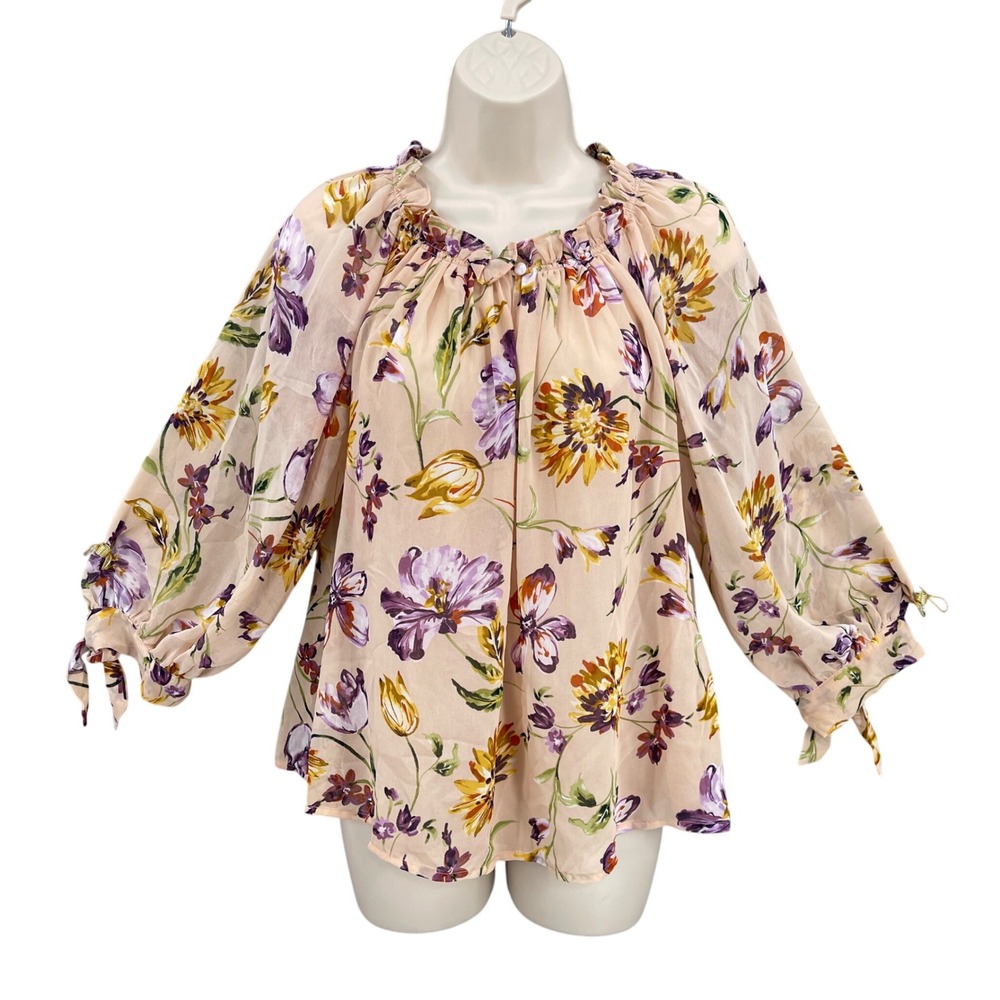 Blouse Woman S‎ Multicolor Romantic Boho Floral Top Party Feminine Soft Girl Bow